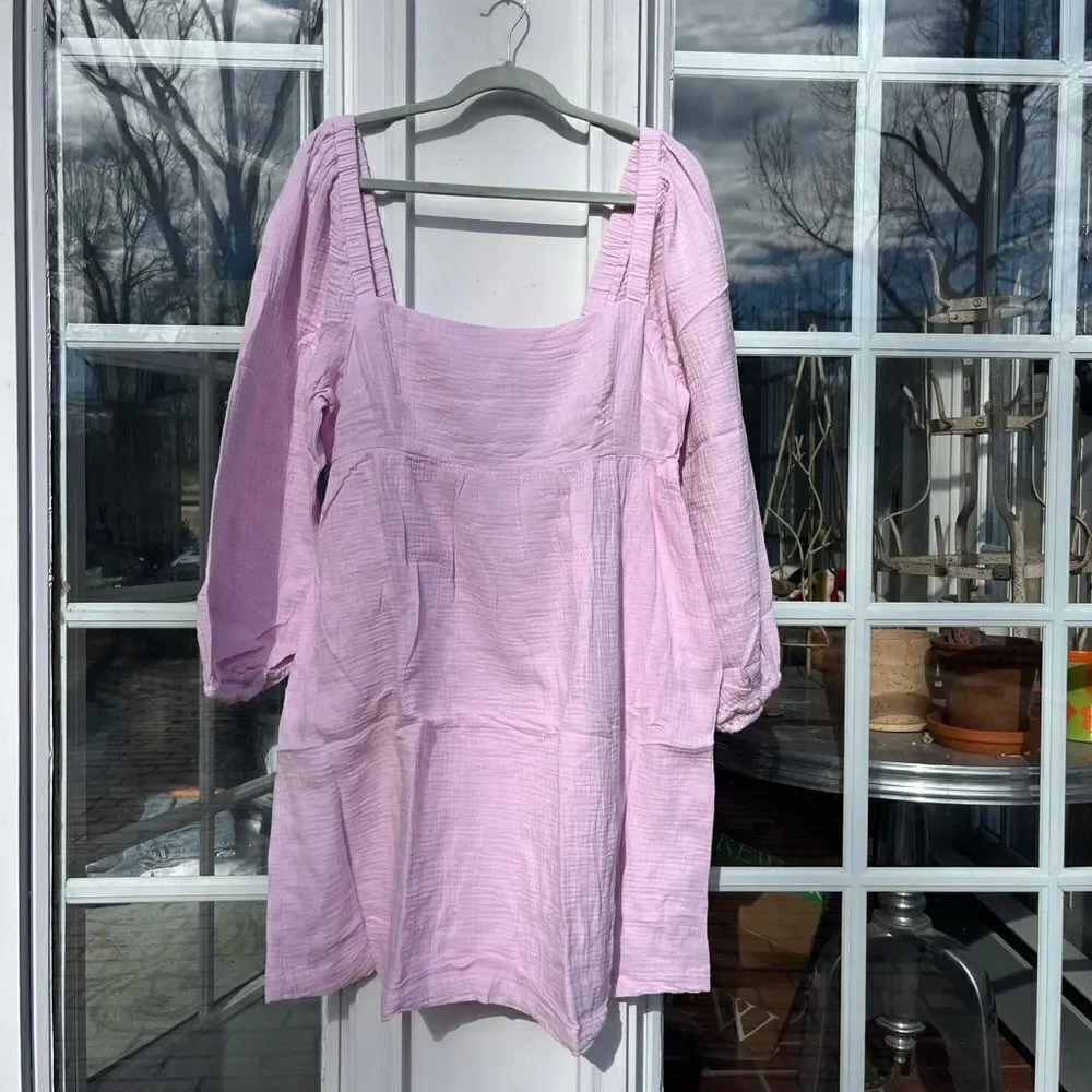 J Crew Square Neck Soft Gauze Dress NWT